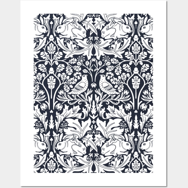 William Morris Brer Rabbit White Wall Art by Pixelchicken